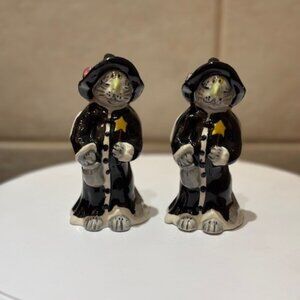 2015 Blue Sky Cat Witch Salt & Pepper Shaker Set by Heather Goldminc Halloween